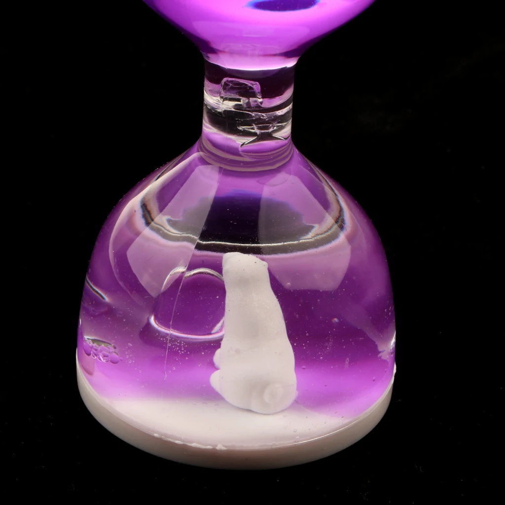 Dolphin Liquid Motion Bubbler Timers, Oil Hourglass Sensory Relaxation Toy Visual Bubble for Office & Desk Decor Gifts Purple