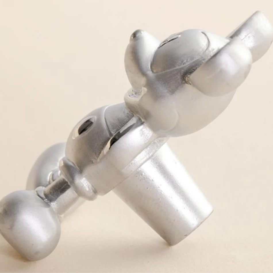 Cartoon Silver Mickey Mouse Furniture Handle Knobs Kids Bedroom