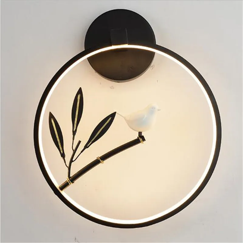 Новый современный китайский креативный металлический Bamboo Bird светодиодный