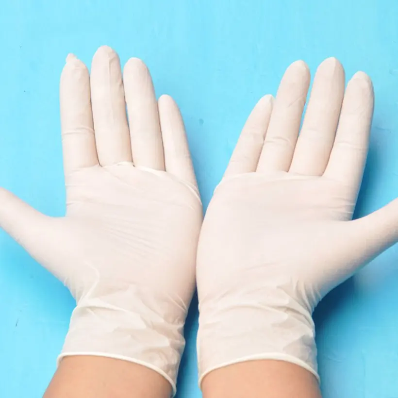 

Disposable latex rubber gloves with a white lab labor housework 10 pairs ( 20 )