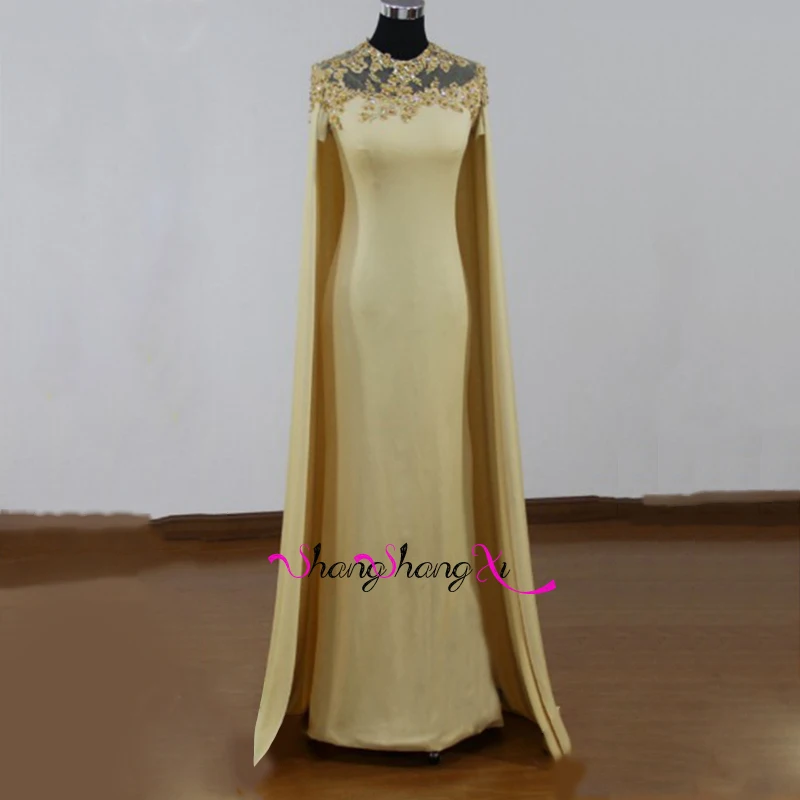 Sexy Formal Long Cape Evening Dresses 2017 Gray Cape Lace ...