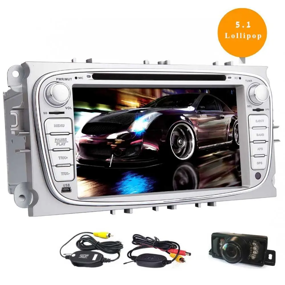 Discount Double Din Android 5.1 Car DVD Player for Focus/Mondeo In Dash Navigation Auto Radio Stereo GPS Headunit WiFi/Steering Wheel 2