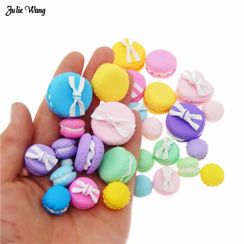 

Julie Wang 20pcs Random simulation macarons Charms polymer clay Cabochon Phone Case Decor Hair Accessory DIY Slime Supplies