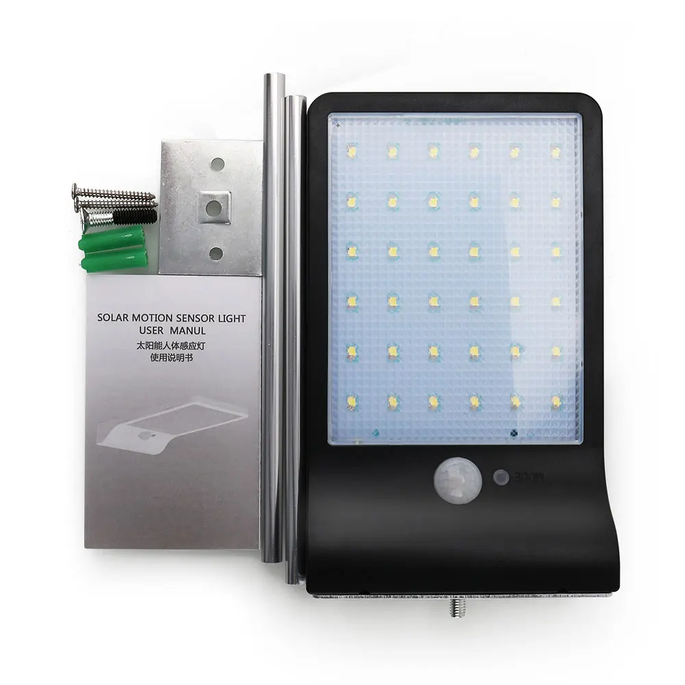 Sensor de Movimento Solar ao ar Livre à Prova Água da Parede do Jardim Luz de Segurança Lâmpadas Solares Leds 265v Levou Iluminação d' Quintal Deck 1-ac85 4pcs 36 2 1 AC85 4pcs Lâmpadas Solares 36 Leds