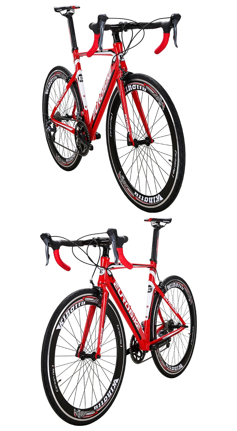 Sale EUROBIKE 54CM  Road Bikes 54CM Aluminum Bicycle  16 Speed 700C Inches Wheel  Road Bike 6