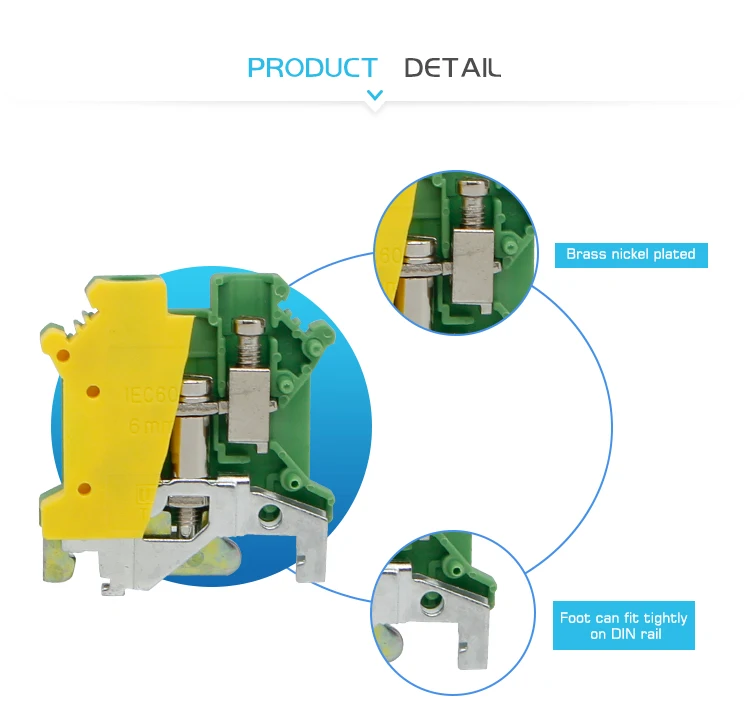 10 шт. USLKG-6N клеммные блоки на din-рейку заземление вместо Феникса контакт Универсальный класс разъем винтовой терминал USLKG6