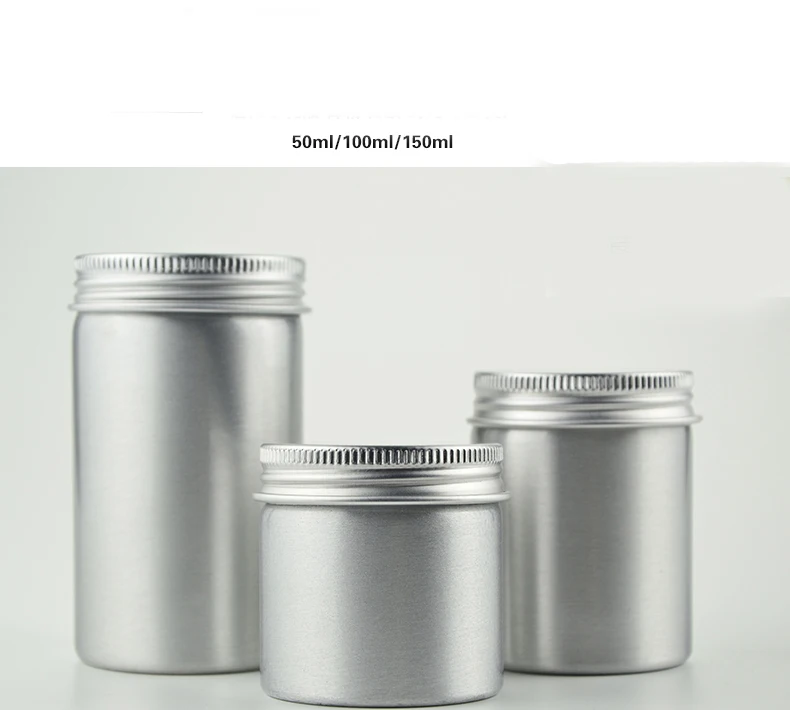 

50ml 100ml 150ml Refillable Aluminum Jars for Cream Mask Ointment DIY Cosmetic Packaing Supplies 20pcs/lot P039