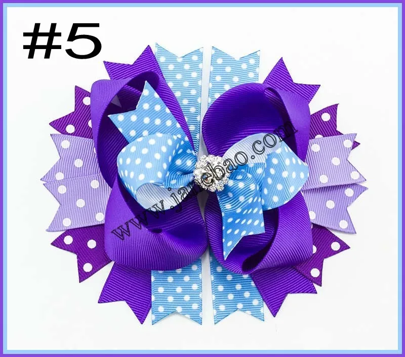 

free shipping 300 pcs 4.5"-5"GLAM over the top layered BRIGHT and BEAUTIFUL hair bow clip