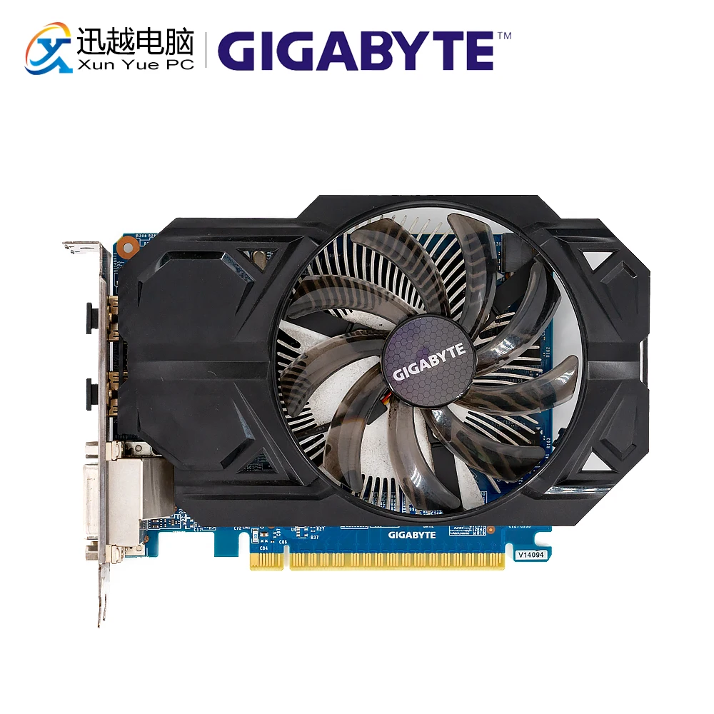 Gigabyte GV-N75TD5-2GI оригинальные видеокарты 128 Bit GTX 750 Ti 2G GDDR5 видеокарта 2* DVI 2* HDMI для Nvidia Geforce GTX750 Ti