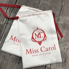 100Pcs Custom Logo Extension Hair Wigs Pouch Satin Cosmetic Eyewear Gifts Packaging Drawstring Bag Silk Bags