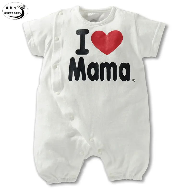 I LOVE PAPA/MAM Baby rompers 2016 new Baby rompers girl/boy baby Romper short sleeve One piece