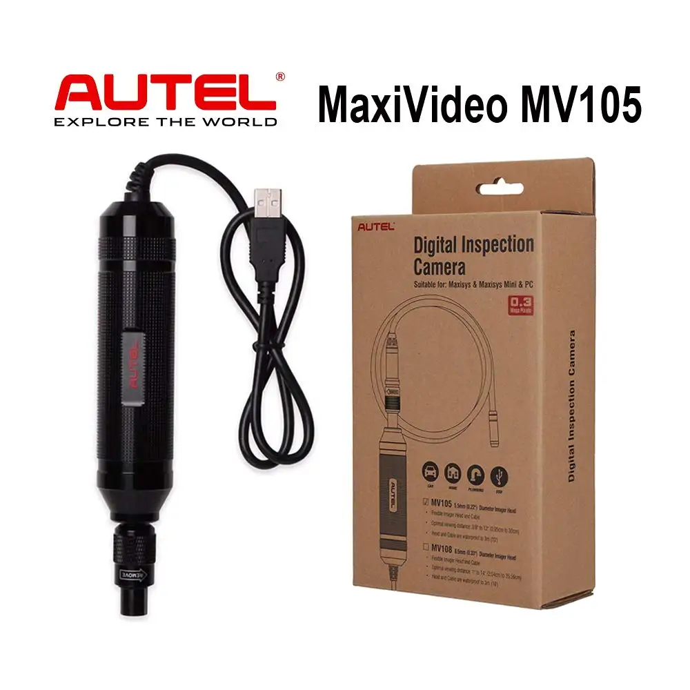 

AUTEL MV105 5.5mm LED Car Inspection Digital Camera Waterproof Endoscope Diagnostic Tool Videoscope Borescope MaxiSys Series PC