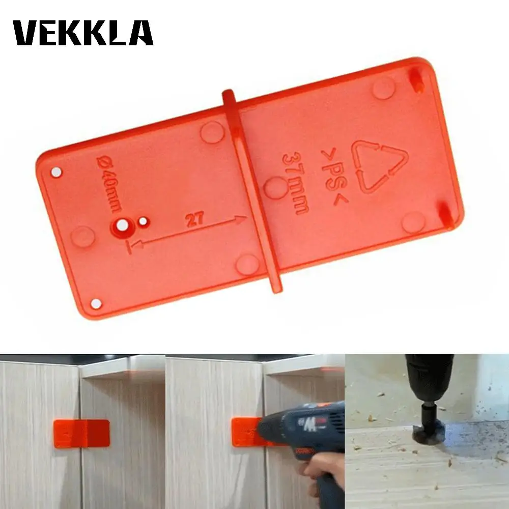 

VEKKLA 35mm 40mm Hole Locator Template Door Cabinet Hinge Hole Drilling Guide Locator DIY Tool Durable For Woodworking tool