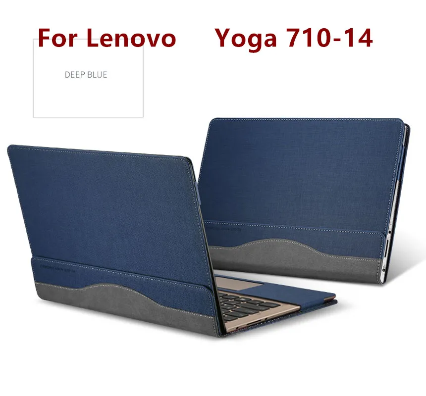 Креативный Дизайн чехол для lenovo Yoga 710-14 14 дюймов ноутбук рукав чехол из искусственной кожи Защитная кожа для Yoga 710 экранная пленка подарок - Цвет: Blue