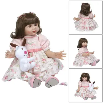 

24in Realistic Reborn Doll Soft Silicone Vinyl Newborn Babies Girl Lifelike Handmade Toy For Children Birthday Christmas Gift