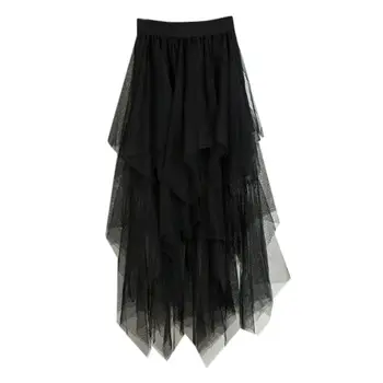 

Casual Womens Comfortable Tulle High Waist Pleated Tutu Skirt Ladies Midi Skirt