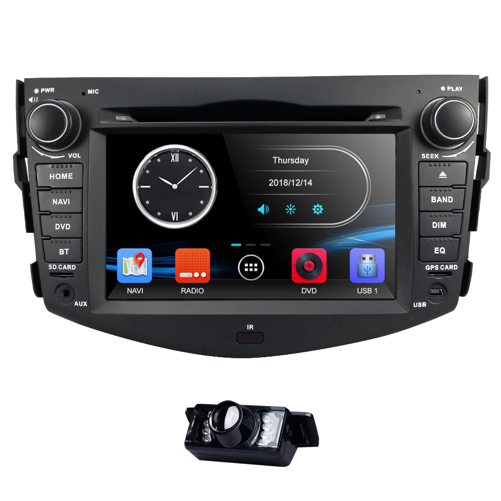 Cheap Bluetooth Steel wheel control 7 Inch Car DVD player GPS Navigation for Toyota RAV4 2006-2012 stereo USB Free Camera SD map card 3