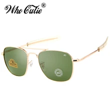WHO CUTIE, Джеймс Бонд, военные солнцезащитные очки, мужские, фирменный дизайн, американские оптические линзы, AO, очки, квадратные, армейские, солнцезащитные очки, мужские