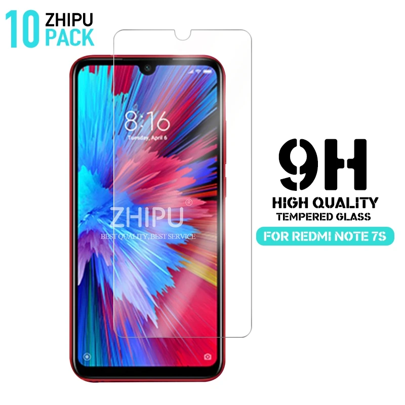 

10 Pcs Tempered Glass For Xiaomi Redmi Note 7S Screen Protector 2.5D 9H Tempered Glass For Redmi Note 7S Protective Film 6.3"