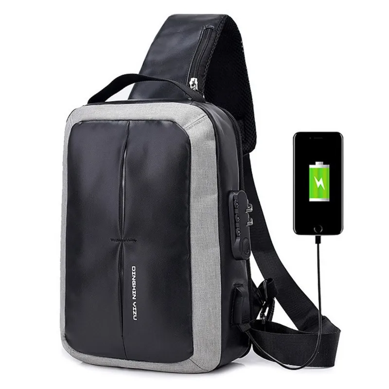 Fashion Casual water proof USB Charging Messenger Bag Fashion Shoulder ...