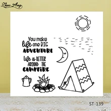 Camping Transparent Silicone Stamp/Seal for DIY Scrapbooking/Photo Album Decorative Card Making Clear Stamps Supplies vintage hanger design transparent clear silicone stamp seal for diy scrapbooking photo album paper card rz 086