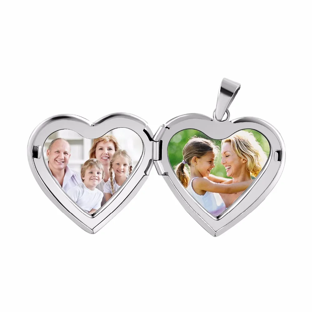 Fashion Womens Always in My Heart Photo Locket Pendant,Stainless Steel Heart Pictures Locket Necklace Jewelry Includes 18 Chain 2