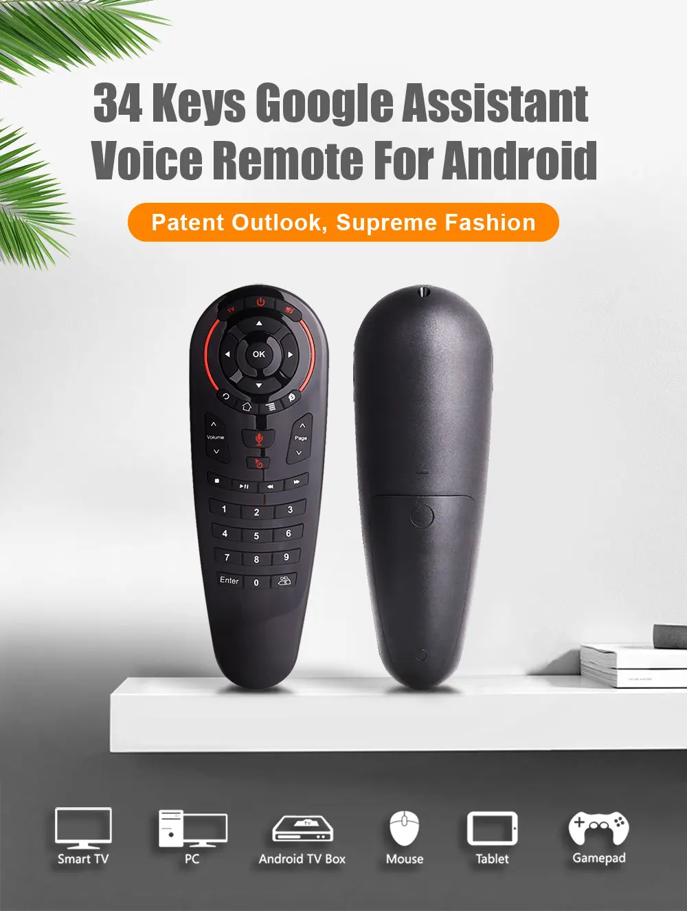 G30 голосовой пульт дистанционного управления воздушная мышь 2,4 ГГц Беспроводная мини-клавиатура ИК-обучения гироскоп Google Assistant для Android tv Box PC