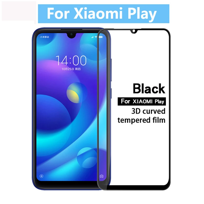 Защитное стекло для Xiaomi Mi Play, защита экрана на Xio Mi Play, закаленное стекло, полное покрытие, клеевая пленка, Glas