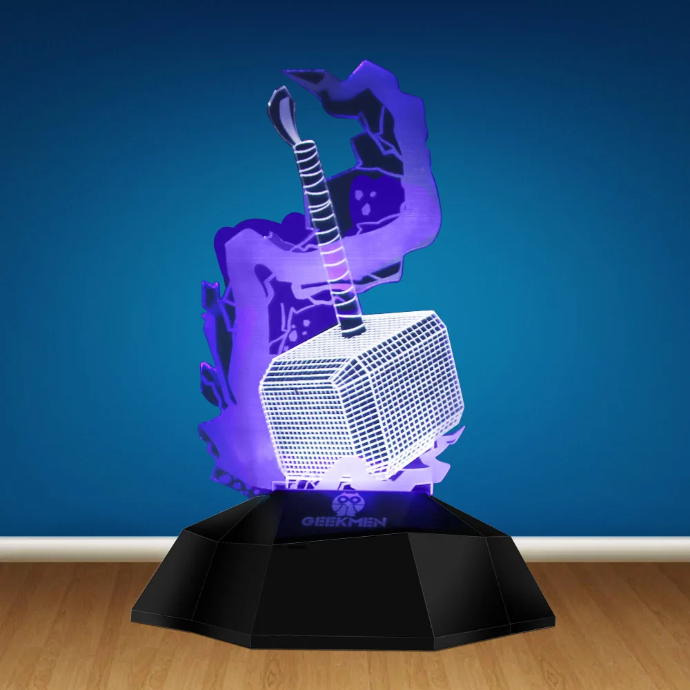 

The Avenger Thor Hammer 3D Optical illusion Lamp Decorative Lighting LED Night Light Novelty Table Lamp Atmosphere Light