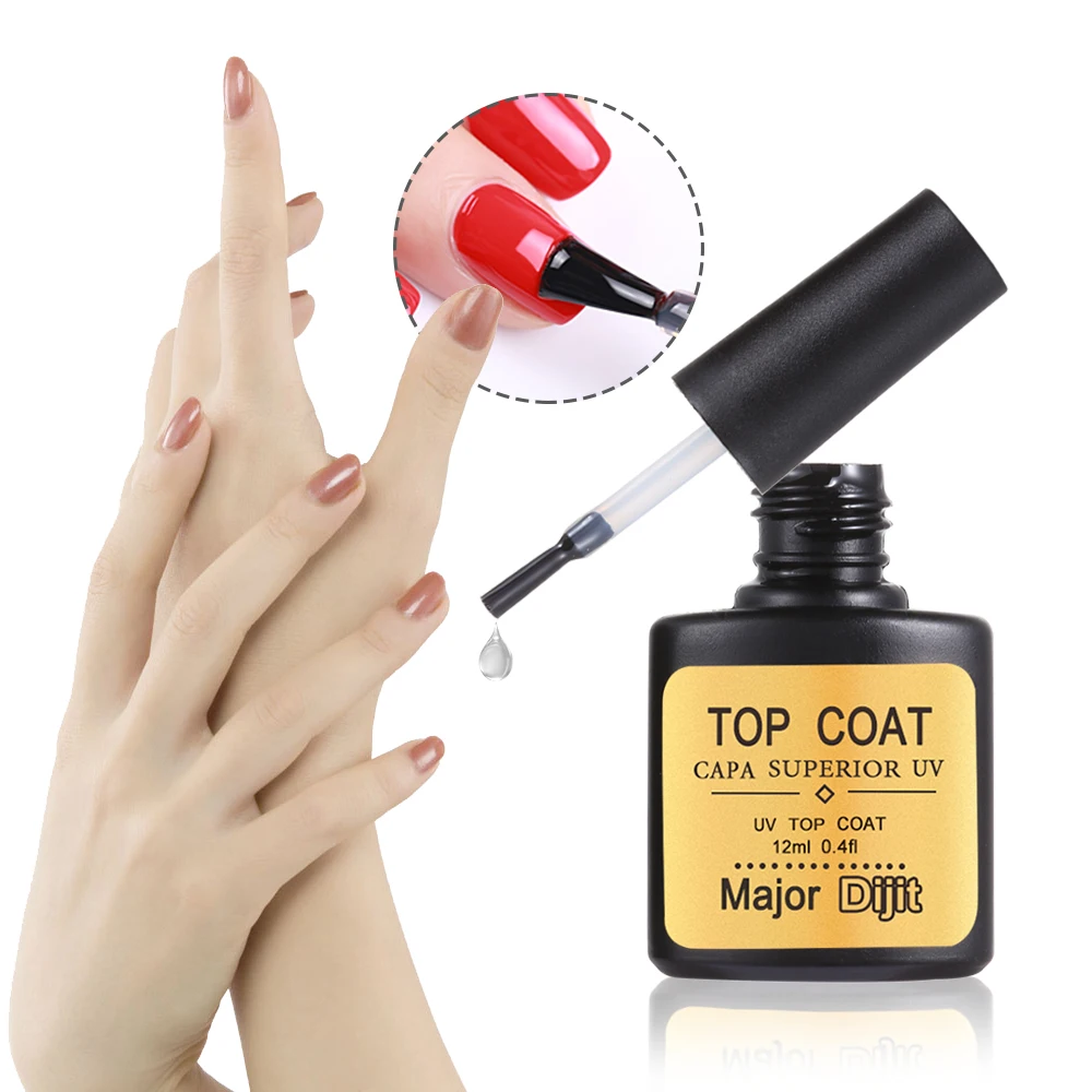 12ml Top Coat Gel Base Coat Primer UV Led Nail Polish Soak Off Manicure Nail Varnish Long Lasting LED UV Nail Gel Lacquer