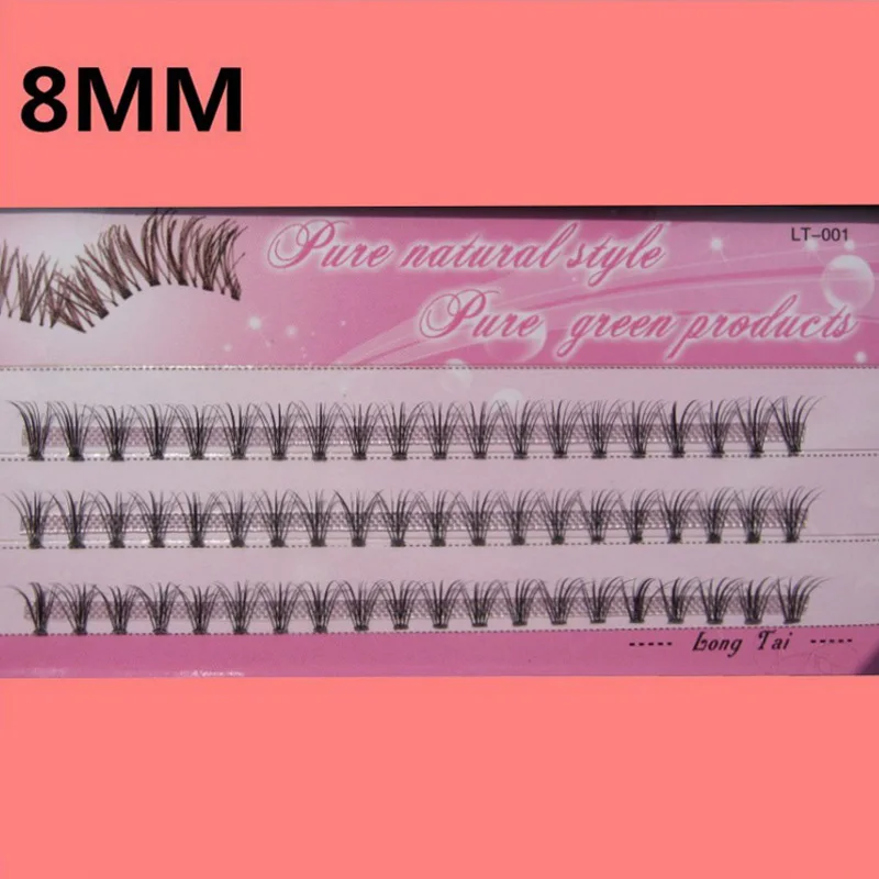 60 Pcs Individual Flare False Fake Eyelashes Knotted Eye Lashes