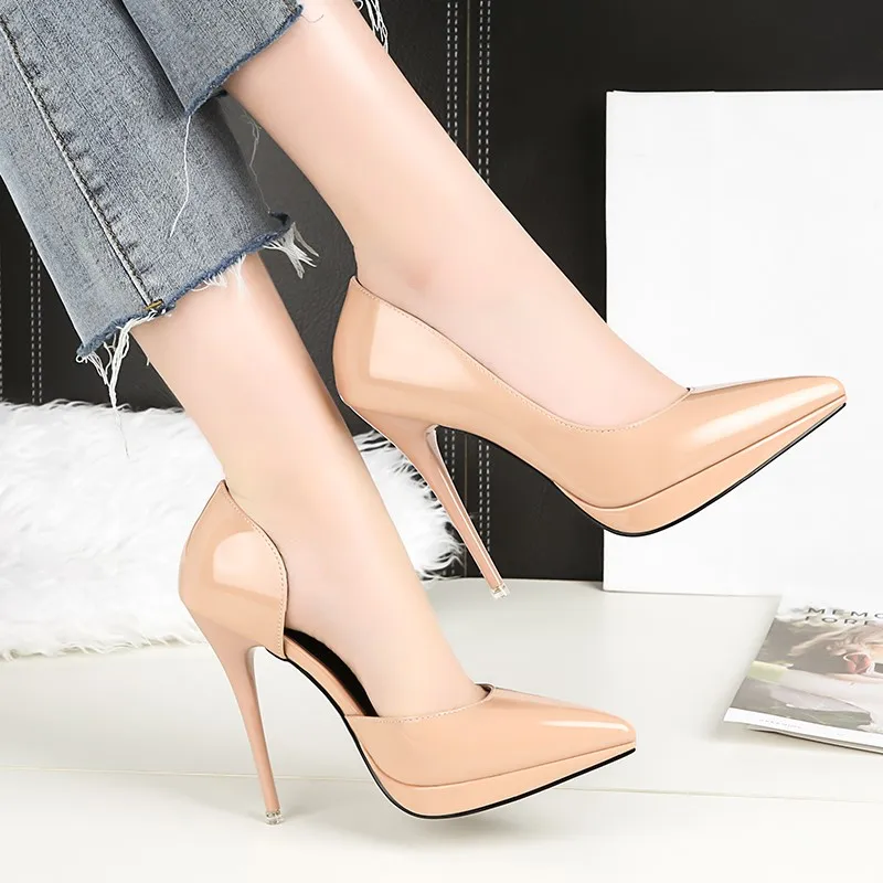 desnuda Tacón Negro De amp; Señaló Tacones blanco Las Zapato Henlu} Mujeres Charol rojo Pie Dedo Boda Plataforma Del {d Zapatos Mujer Cuero X1wqUPxq4