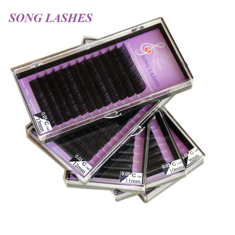 SONG LASHES False Eyelash Extensions Soft Thin TipNew Products BCD curl 0.03 THICKNESS Five trays per pack SONG LASHES False Eyelash Extensions Soft Thin TipNew Products BCD curl 0.03 THICKNESS Five trays per pack