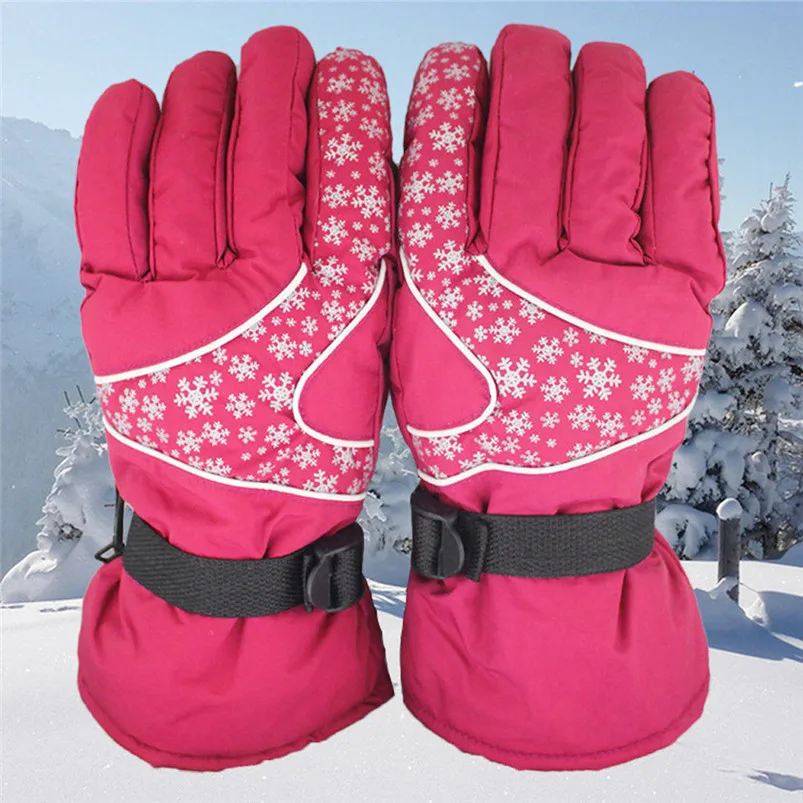 New Winter Women's Warm Gloves Adjustable Waterproof Windproof Snowboard Skiing outdoor Sports Gloves Accessories #4S26 (10)