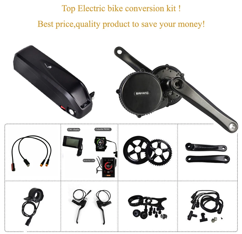 

EU CA NZ No Tax! Bafang mid drive kit BBS02 48volt 750watt eBike kit hydraulic brake for MTB +48V 52V 13Ah 15Ah Battery Pack