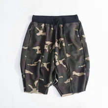 Новые летние поступления хлопок Для мужчин Шорты Homme пляжные свободные Повседневное шаровары Camo Masculino по колено Flare Крест-Шорты челнока