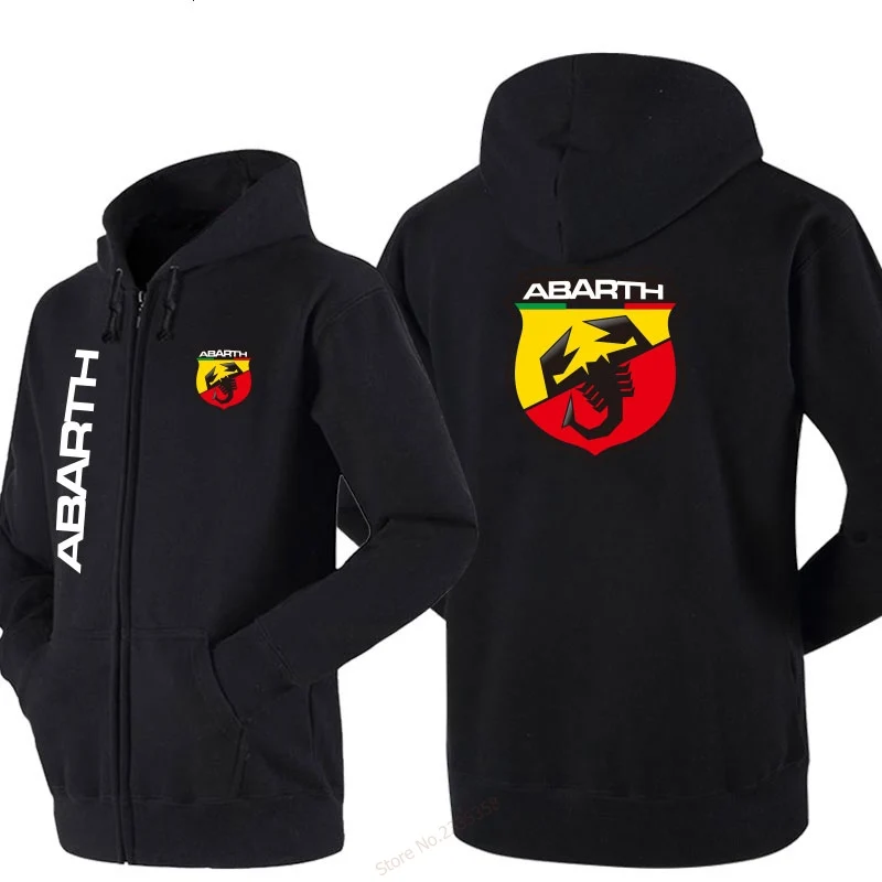 

New Hoodies men Hooded zipper Abarth sweatershirt male/Women solid colour coats winter autumn casual jackets