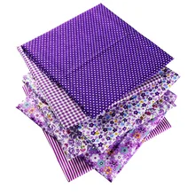 Фиолетовый 50X50 см хлопок цветы Полосатый плед ткань в горошек для куклы лоскутное шитье одежды рукоделие Декор 53129