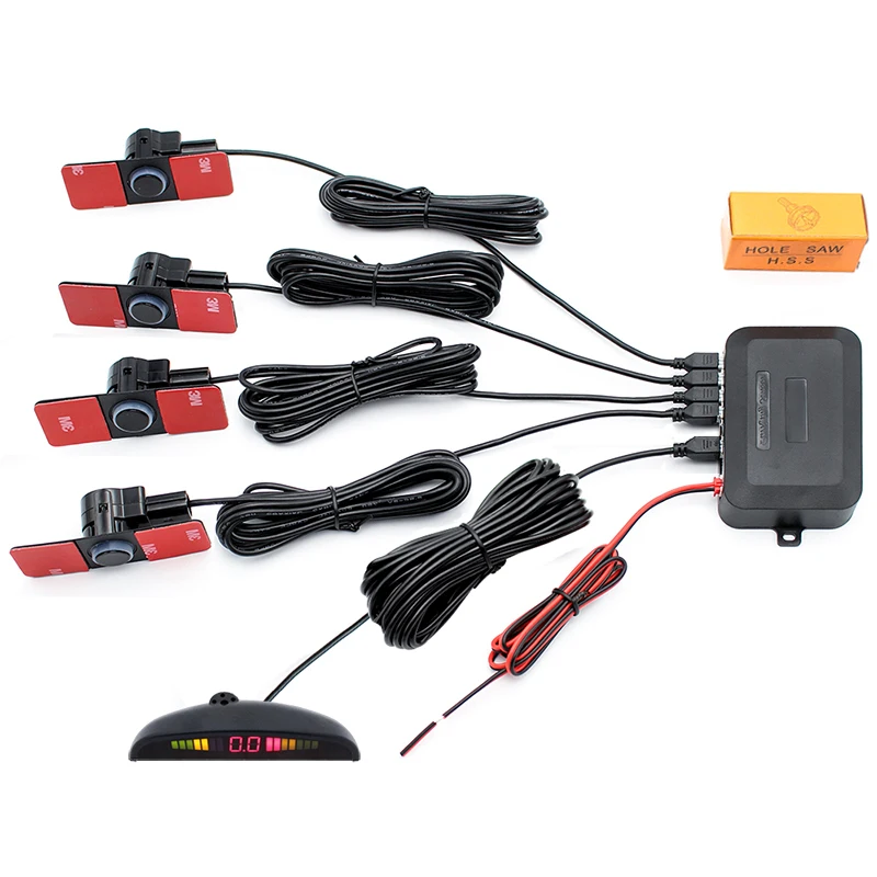 

Car Parking Sensor Monitor Auto Reverse Backup Radar Detector System + LED Display + 13mm Original Sensors 6 Colors