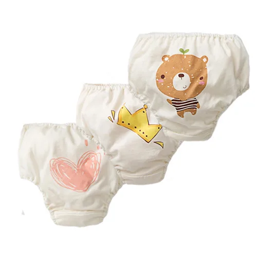 Хлопковые детские шорты мультфильм шаровары подгузники для мальчиков и девочек мягкие Пузырьковые шорты Для детей, на лето PP брюки душа ребенка подарок - Цвет: love Crown bear