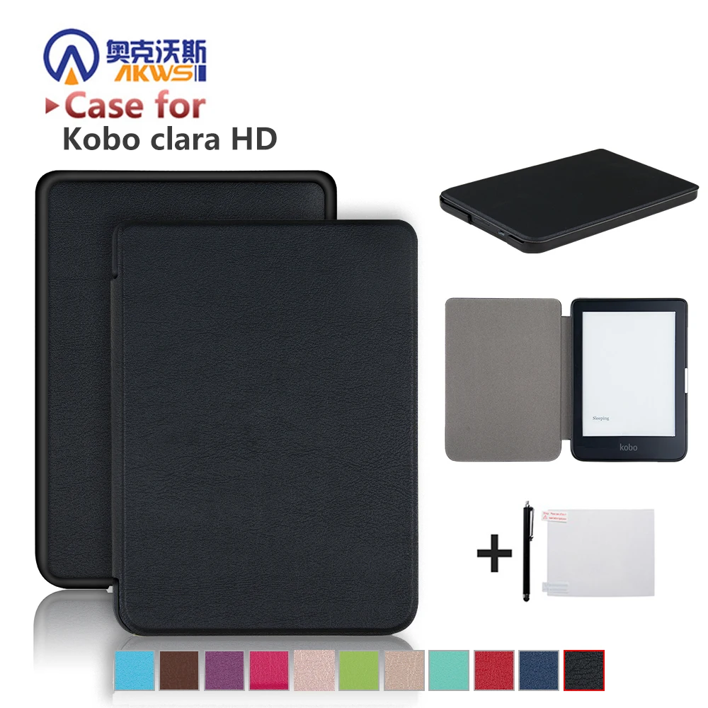 Тонкий чехол для электронной книги Kobo Clear HD 6 дюймов N249, умный защитный чехол, чехол из искусственной кожи с функцией автоматического сна/пробуждения-0