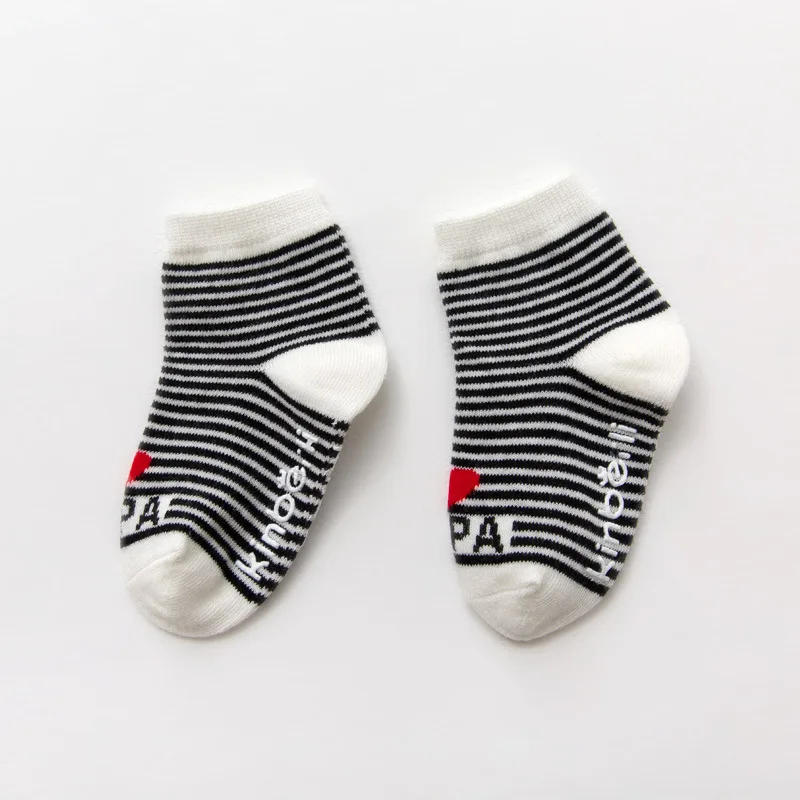 Носки для младенцев, носки для новорожденных, детские носки из чистого хлопка, Осень-зима, Детские носочки для дома с надписью «I LOVE PAPA MAMA» для детей 0-1/1-3 лет