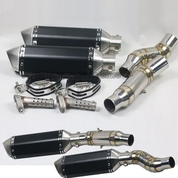 

Escape Motorcycle Slip-on Full System Exhaust Muffler Middle Pipe Link Pipe With AK Muffler For Kawasaki Z1000