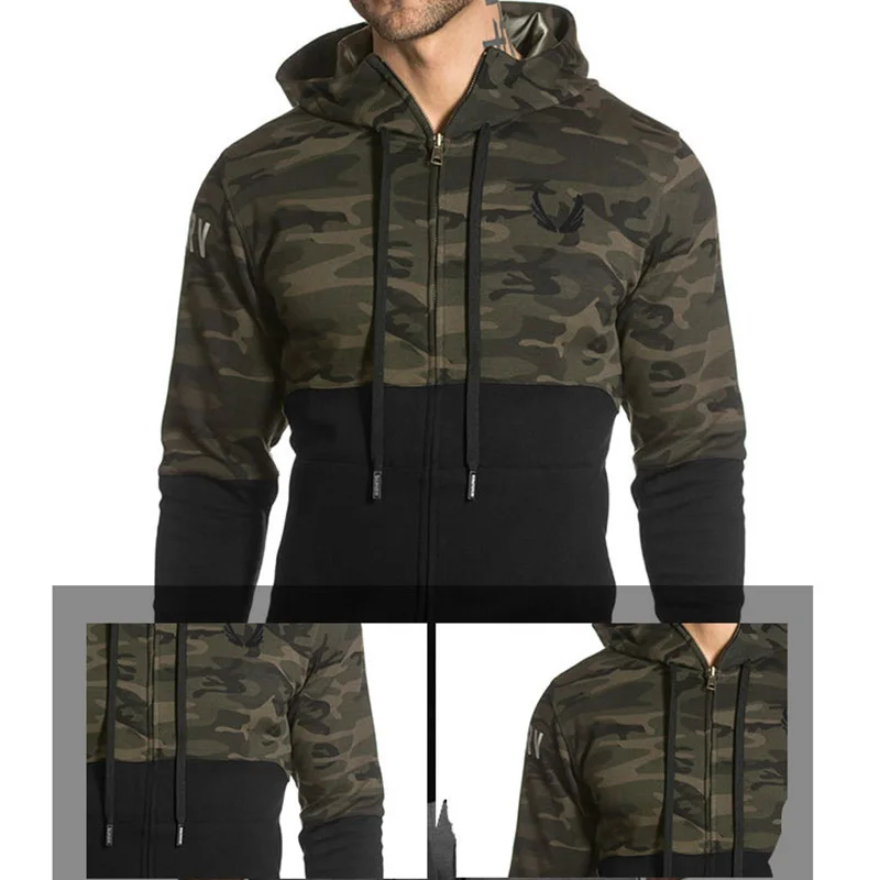 Larga Y Hombres 2018 Otoño Primavera Manga Militar Cremallera Cardigan verde Nuevos Oscuro Gris De Camuflaje RI0wqAF0