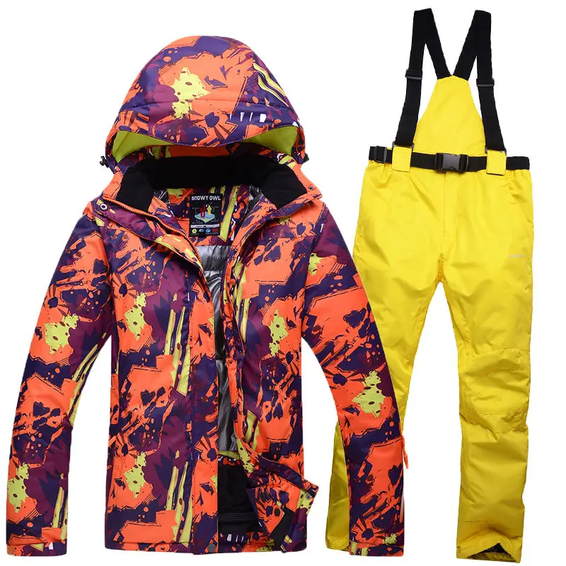 

2016 SNOWY OWL skiing suit ski sets women's and men's models Lovers warm thick waterproof snow jackets and pants