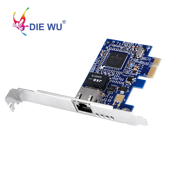 DIEWU Boardcom BCM5751 PCI-E Настольный 1Gigabit Ethernet сетевой карты Адаптеры для сим-карт RJ45 NIC: 10/100/1000M сетевой адаптер Поддержка ESXi5.5