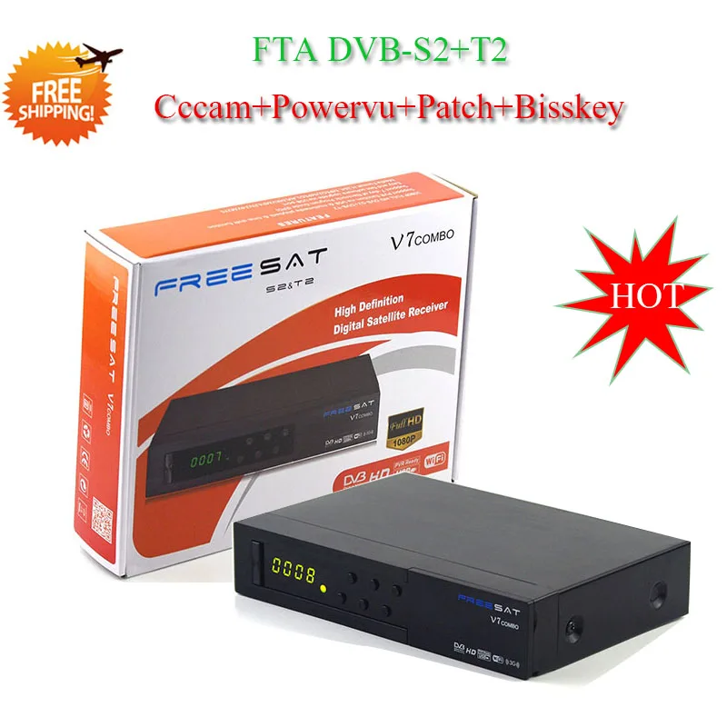 2016 NEW FREESAT V7 COMBO set top box DVB S2&DVB T2 1080p full hd