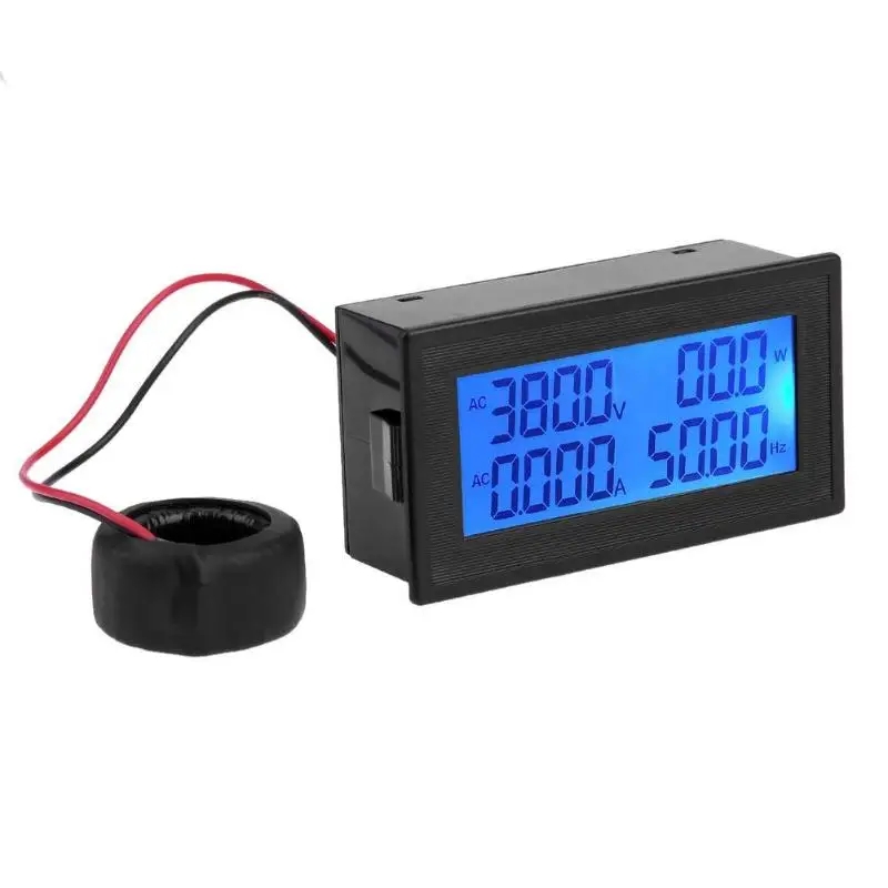 6в1 AC 60-500 В/100A Синяя подсветка lcd цифровой Мультифункциональный панельный метр