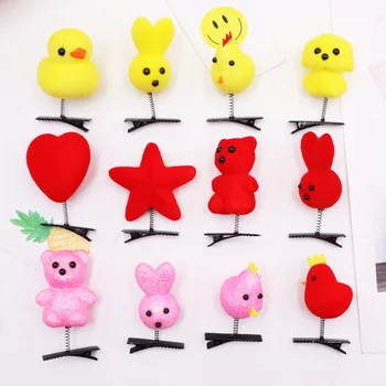 

5PCS/Lot Lovely spring baby Girl Cute Chicken Duck Dog Hair Clip Cute Hairpin Chick Barrette Funny Hairclip