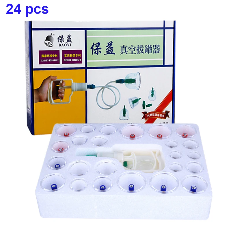 24-28 pcs vacuum cupping massage magnetic cupping set cupuncture massager therapy thicken massage cans vacuum ventouse cellulite